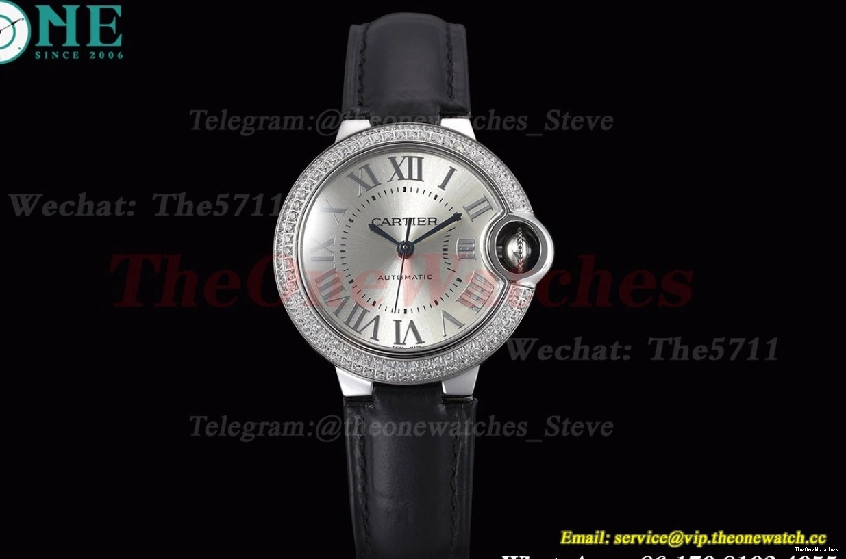 GDF Dial Cartier LE 33mm De Silver Dia SS Bleu NH05 Ballon 0415